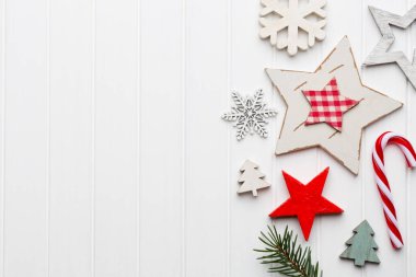 Noel tebrik kartı ve kır evi süslemeleri..