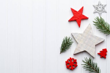 Noel tebrik kartı ve kır evi süslemeleri..