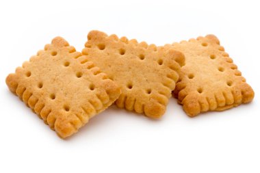 İzole arka planda lezzetli kurabiye bisküvileri.