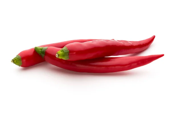 Rode Chili Peper Geïsoleerd Een Witte Achtergrond — Stockfoto