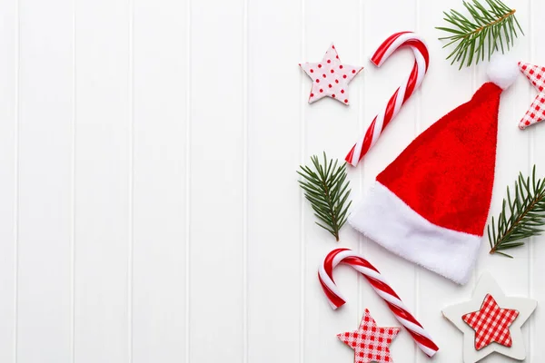 Tarjeta Felicitación Navidad Con Decoraciones Rústicas Navidad — Foto de Stock