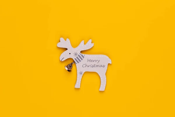 Decoración Estrella Navidad Sobre Fondo Color Amarillo — Foto de Stock