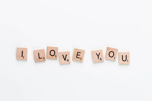 Wooden Blocks Pastel Board Text End Heart — Stock Photo, Image