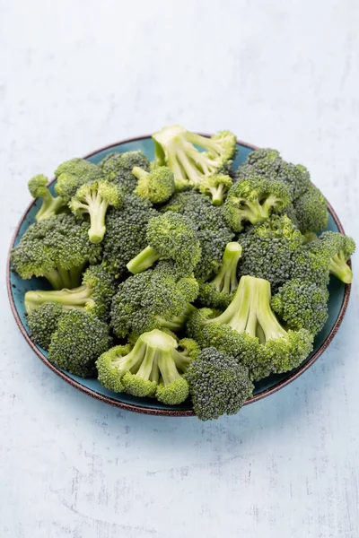 Sănătos Verde Organic Broccoli Florete Crude Gata Pentru Gătit — Fotografie, imagine de stoc