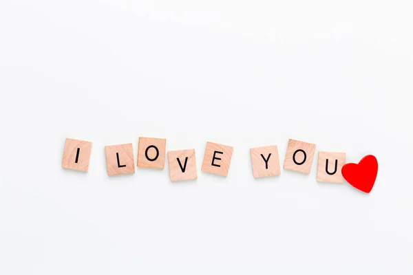 Wooden Blocks Pastel Board Text End Heart — Stock Photo, Image