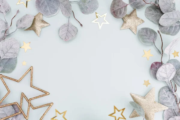 Fondo Festivo Pastello Stelle Natale Brillanti Brillantini Coriandoli Sfondo Pastello — Foto Stock