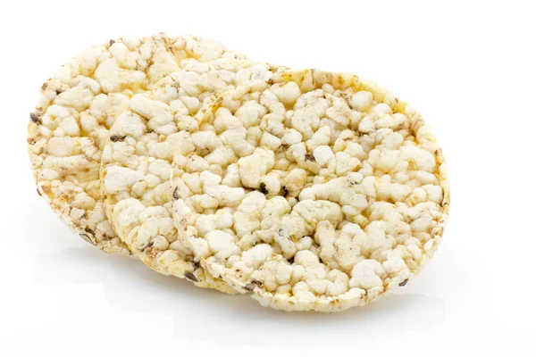 Corn crackers on the isolated white background. — Stock Photo, Image