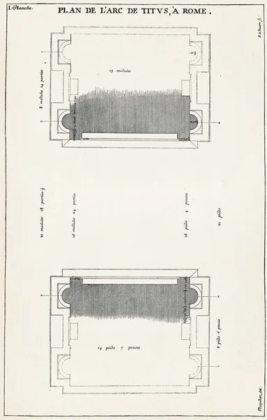 Plan The arch of Titus, in Rome