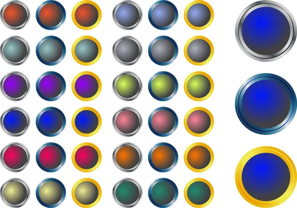 Glass metal buttons — Stock Vector