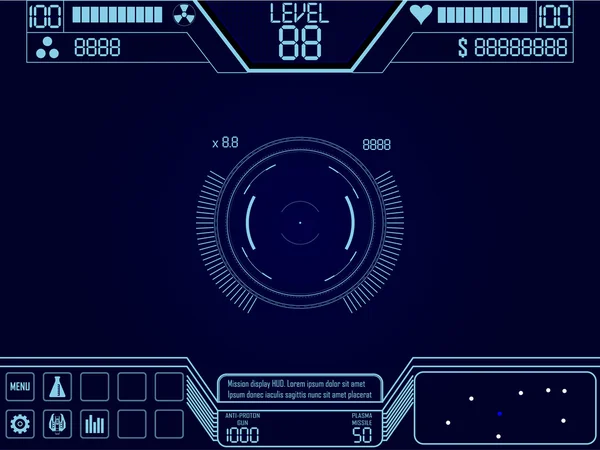 Διαστημικό shooter παιχνίδι ui — Διανυσματικό Αρχείο