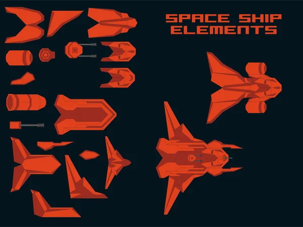 Kit de creación de naves espaciales — Vector de stock