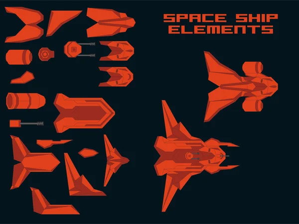 Kit de Criação de Nave Espacial — Vetor de Stock