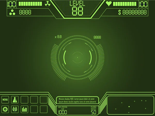 Espacio shooter juego ui — Vector de stock