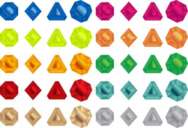 renkli değerli taşlar