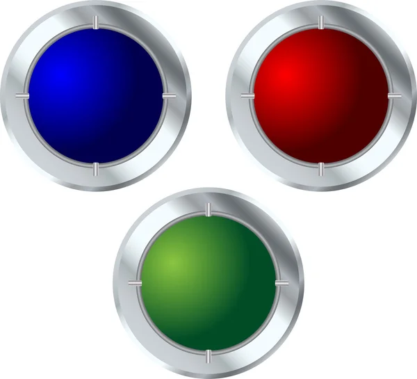 Glass metal buttons — Stock Vector