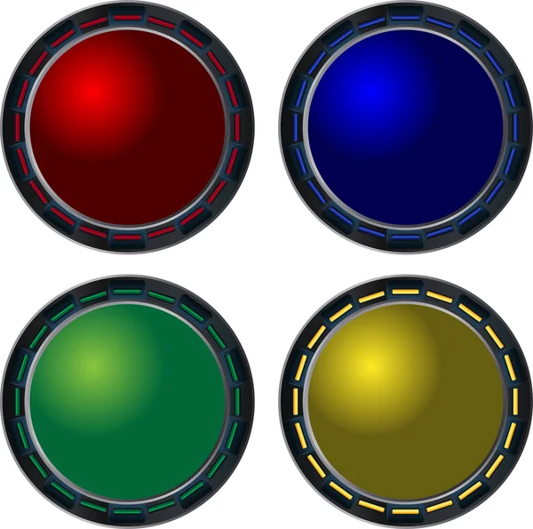 Μεταλλικά κουμπιά γυαλί — Διανυσματικό Αρχείο