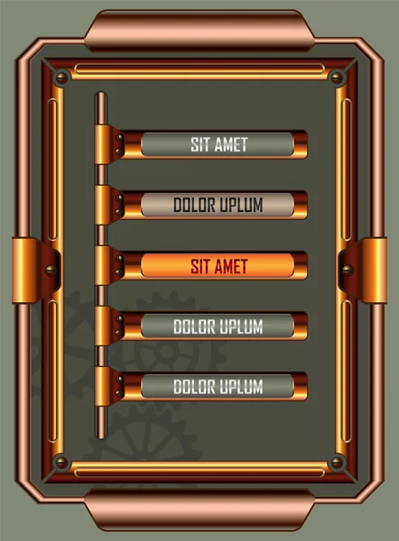 Menu Steampunk — Vetor de Stock