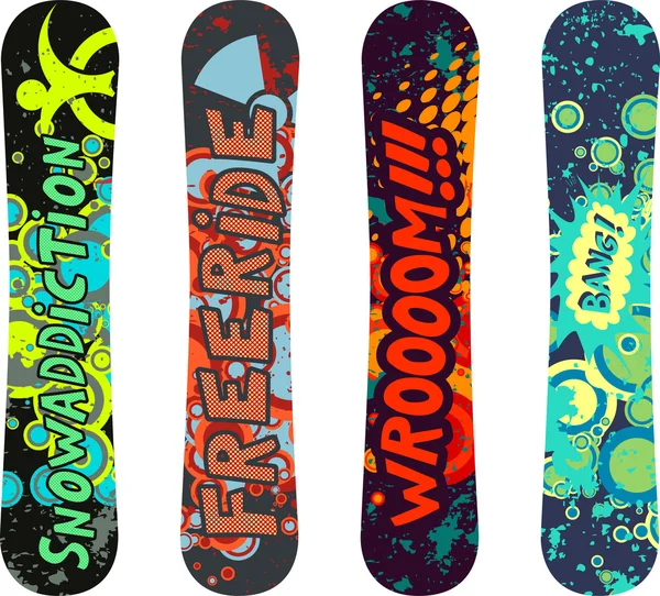 Pacote de design de snowboard — Vetor de Stock