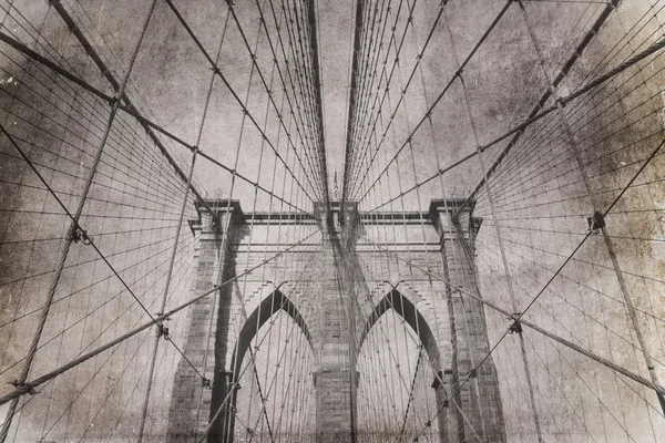 Vintage Brooklyn bridge — Stockfoto