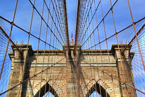 Brooklyn Bridge bandeira — Fotografia de Stock