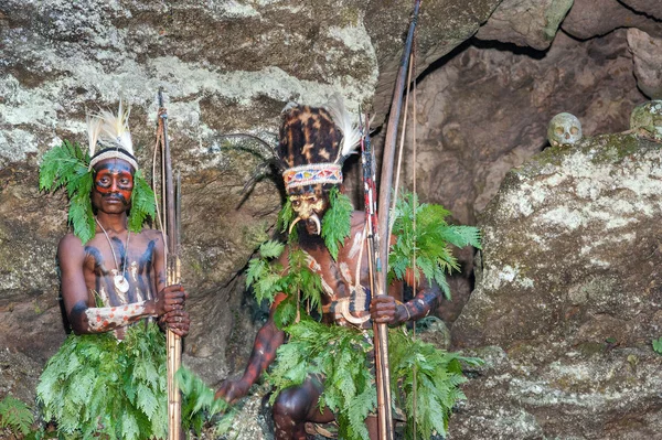 The warrior of a Papuan tribe of Yafi — Stock Photo, Image