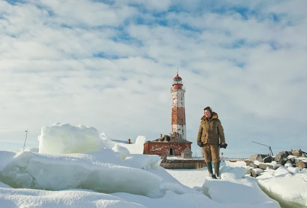 Pescatore sull'isola del Faro — Foto Stock