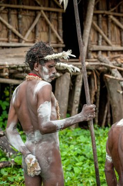 Asmat kabilesinden Papuan