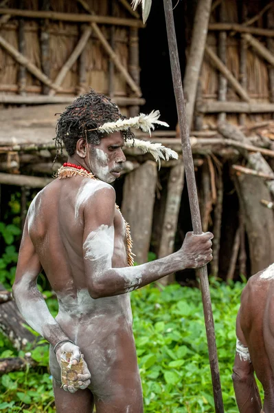 Papuan uit Asmat stam — Stockfoto