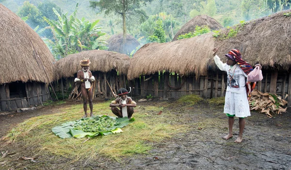 Mujer de Papúa en la ropa blanca moderna —  Fotos de Stock