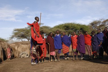 Masai warrior dance. clipart