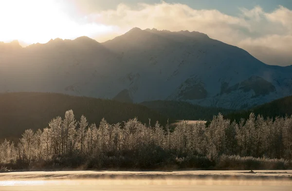 El valle de Chilkat bajo una cubierta de nieve — Foto de Stock