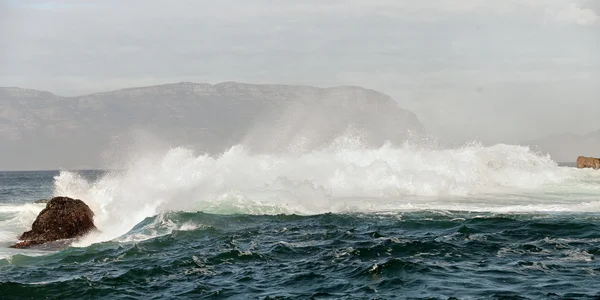 Grande onda il giorno nuvoloso . — Foto Stock