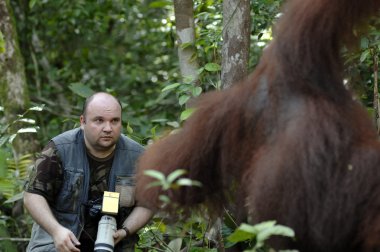 the photographer was frightened of an orangutan.