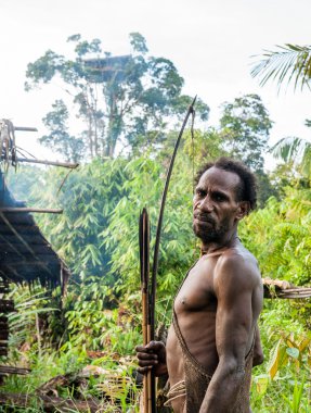 The Papuan from a Korowai tribe