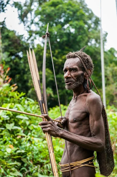 Korowai kombai (Kolufo) adamı — Stok fotoğraf