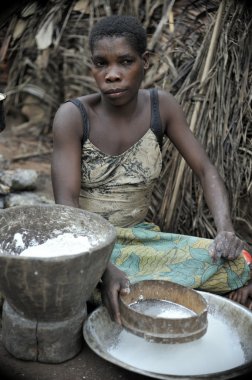 Portrait of a women from a tribe of Baka pygmies