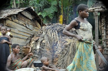 Portrait of a women from a tribe of Baka pygmies