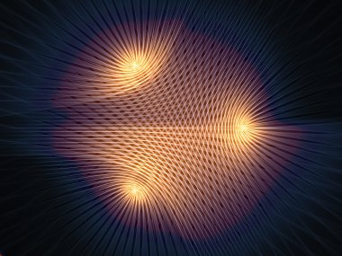 Kılavuz dünyalar iki dizi. Geometri, matematik, bilim, teknoloji ve eğitim konusunda siyah arka plan karşı parlayan fraktal kılavuz çizgileri etkileşimi