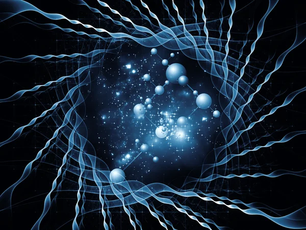Moléculas e átomos em turbilhão — Fotografia de Stock