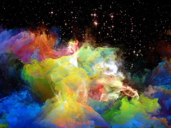 Entstehung farbenfroher Weltraumnebel — Stockfoto