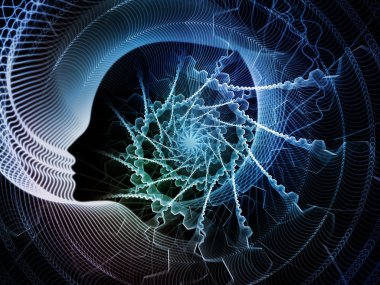 insan profilleri ve fraktal çizgiler