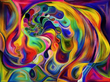 renkli profil ve geometrik öğeleri