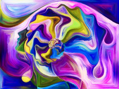 renkli profil ve geometrik öğeleri