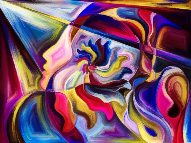 renkli profil ve geometrik öğeleri