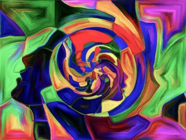 insan profili ve geometrik öğeleri