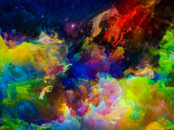 Emergence of colorful Space Nebula