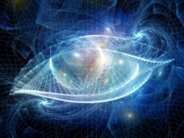 Network Eye serisi. Modern teknoloji ve eğitim konularındaki ince çizgi kalıpları ve soyut öğeler.