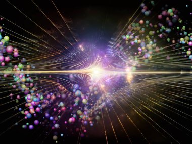 Temel parçacık fiziği, derin uzay, astrofizik, eğitim ve sanal gerçeklik konularındaki fraktal patlama ve atomik yapıların 3 boyutlu çizimi.