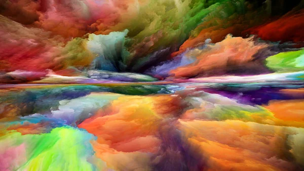 Soul Multicolore Paesaggi Della Serie Mente Astrazione Artistica Vernice Brillante — Foto Stock