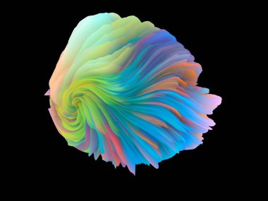 Boyutluluk ve renk parlaklığını vurgulamak için 3B dizin renk büküm ve sunumu 3B